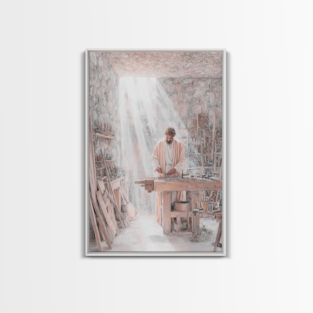 Light Of Labor - Framed Canvas Print - Christian Wall Art - Jesus Painting - Christian Art Canvas - Christian Decor - Christian Gift Ideas