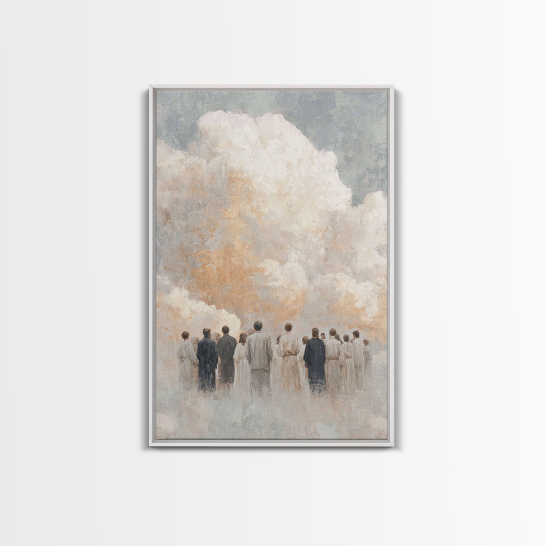Cloudward Gathering - Framed Canvas Print - Christian Art Canvas - Christian Wall Art - Christian Painting - Christian Decor - Christmas Ar