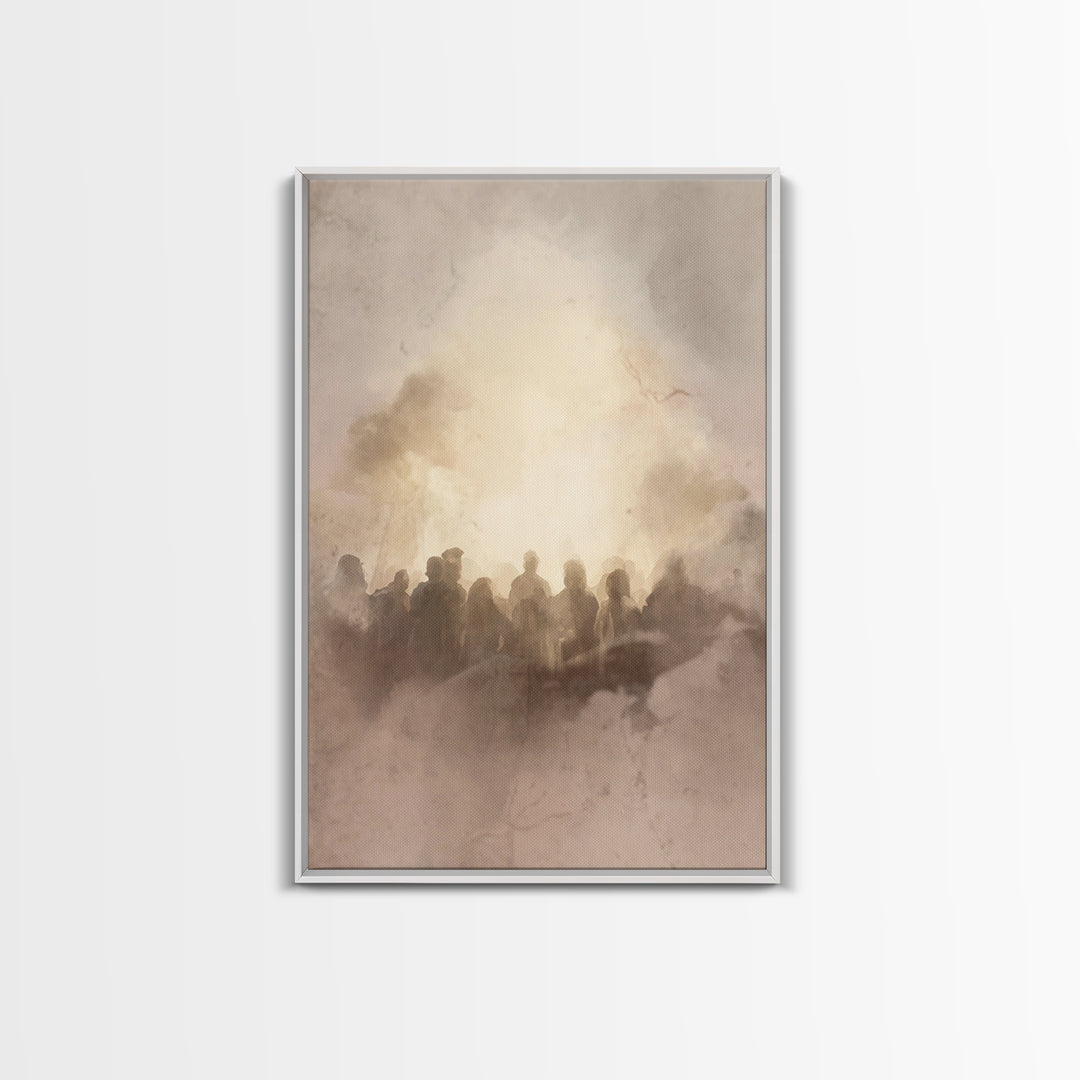 Dawnward Assembly, Framed Canvas Print, Christian Wall Art, Christian Art Canvas, Christian Painting, Christian Decor, Christmas Art