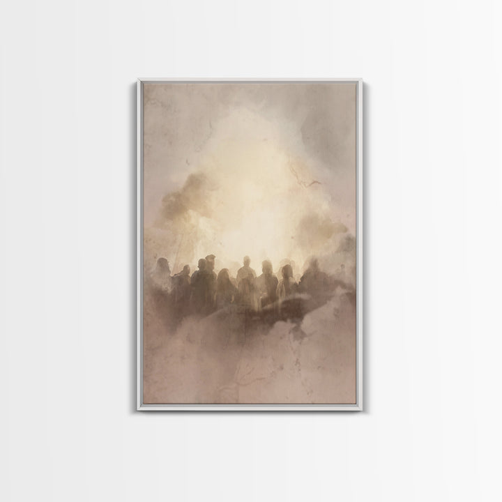 Dawnward Assembly, Framed Canvas Print, Christian Wall Art, Christian Art Canvas, Christian Painting, Christian Decor, Christmas Art