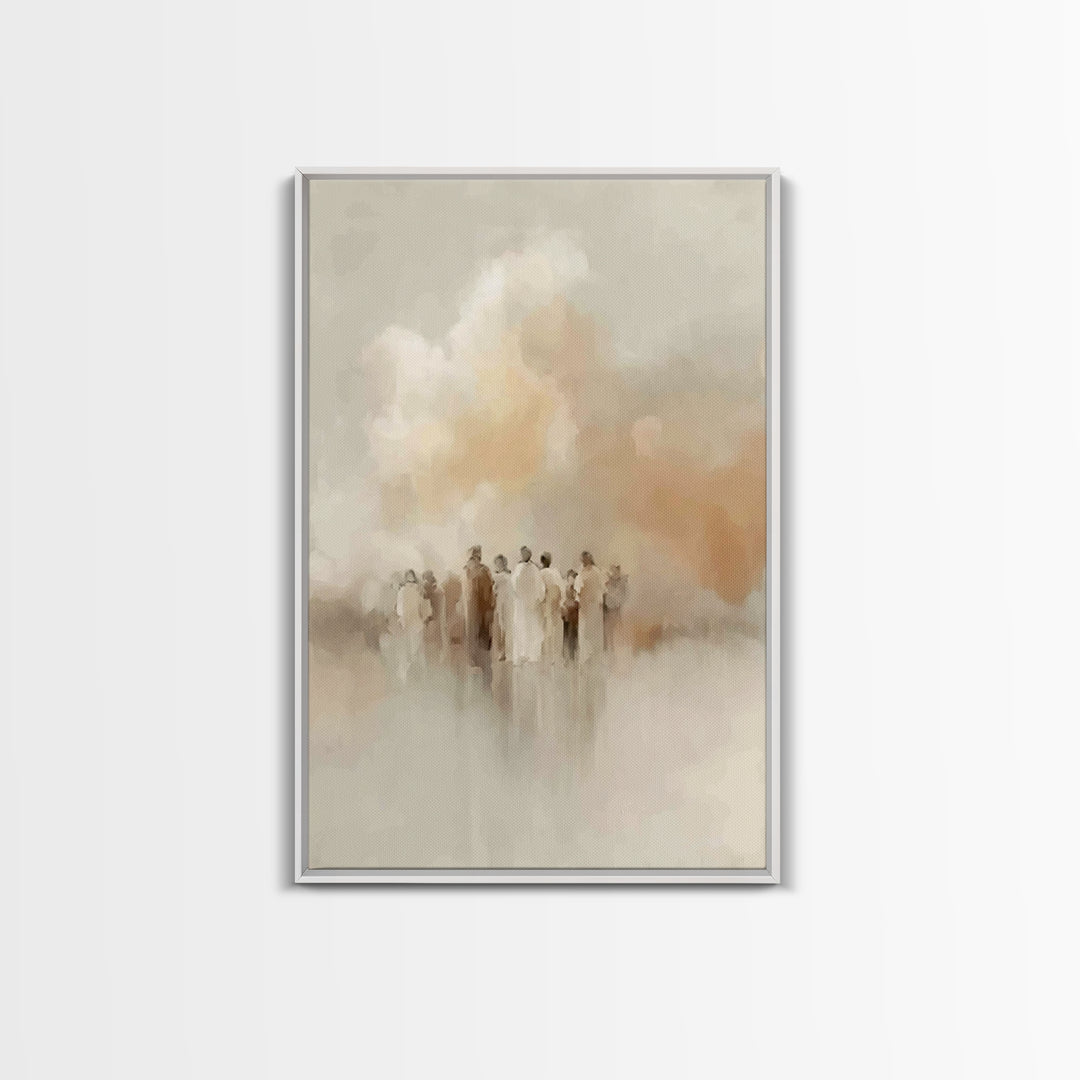 Soft Cloud Gathering, Framed Canvas Print, Christian Wall Art, Christian Art Canvas, Christian Painting, Christian Decor, Christmas Art