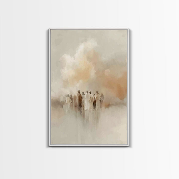 Soft Cloud Gathering, Framed Canvas Print, Christian Wall Art, Christian Art Canvas, Christian Painting, Christian Decor, Christmas Art