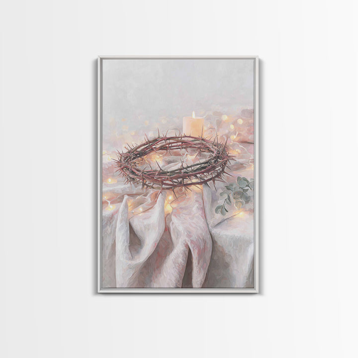 Thorns Of Grace | Framed Canvas Print | Christian Art Canvas | Christian Christmas Art | Christian Wall Art | Subtle Christian Art | Christ
