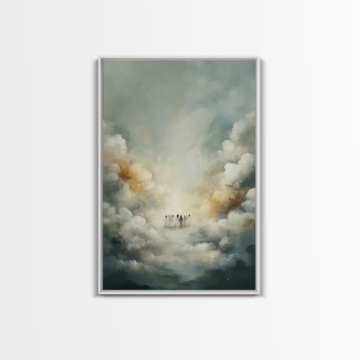 Celestial Gathering - Framed Canvas Print - Christian Wall Art - Christian Art Canvas - Christian Painting - Christian Decor - Christmas Ar