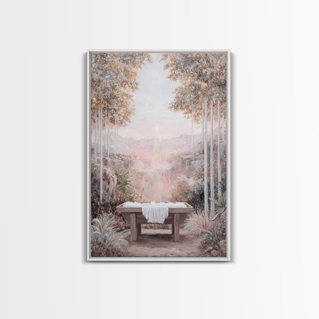 Dawn Of Promise – Framed Canvas Print – Christian Wall Art – Christian Art Canvas – Christmas Art – Christian Gift Ideas – Subtle Christian