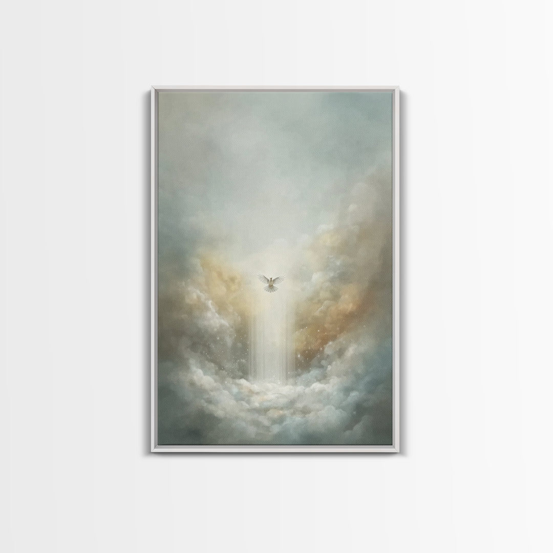 Heavenly Ascension, Framed Canvas Print, Christian Art Canvas, Christian Wall Art, Modern Christian Art, Subtle Christian Art, Christian Gi