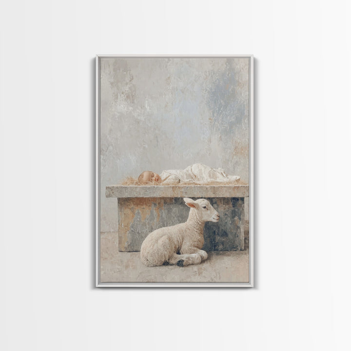 Manger Quiet Hope – Framed Canvas Print – Christian Wall Art – Christian Christmas Art – Christian Art Canvas – Subtle Christian Art – Jesu