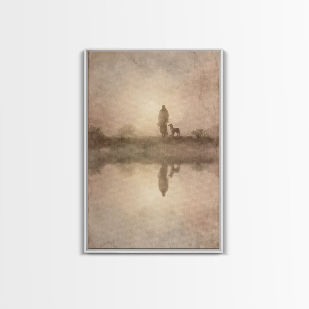 Shepherd’s Gentle Path – Framed Canvas Print – Christian Art Canvas – Christian Wall Art – Subtle Christian Art – Christian Painting – Chri