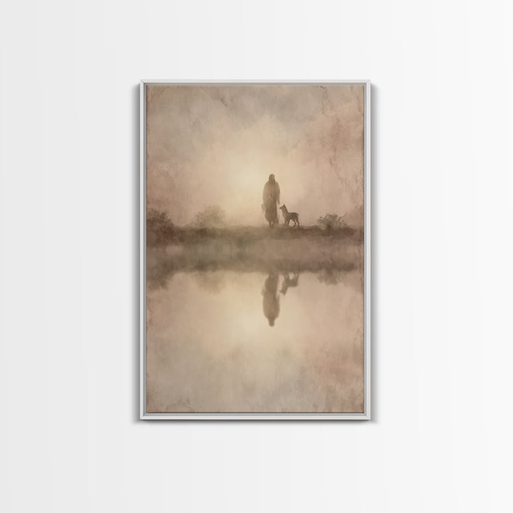 Shepherd’s Gentle Path – Framed Canvas Print – Christian Art Canvas – Christian Wall Art – Subtle Christian Art – Christian Painting – Chri