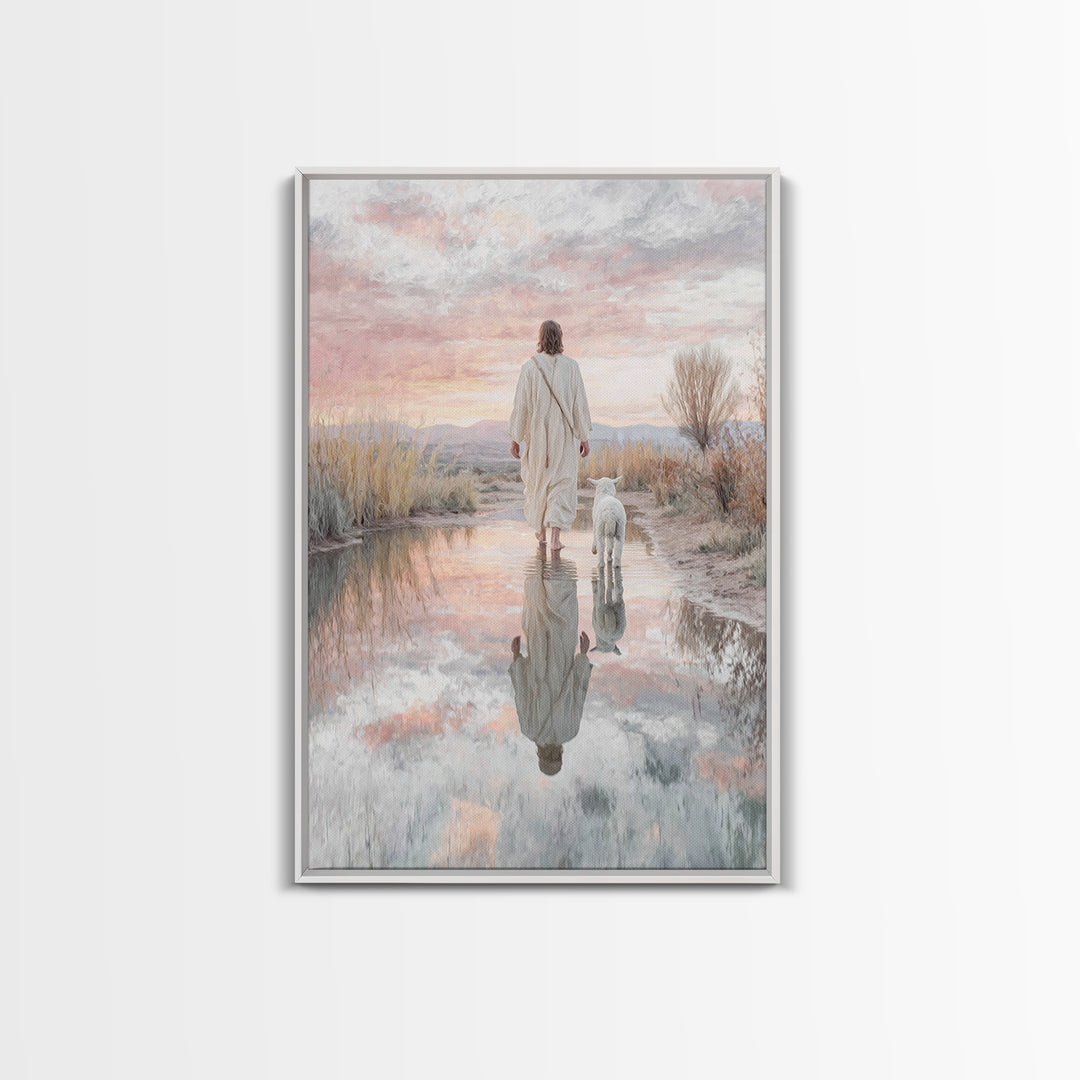 Still Waters Grace – Framed Canvas Print – Christian Art Canvas – Christian Painting – Jesus Art Print – Large Christian Art – Christian De