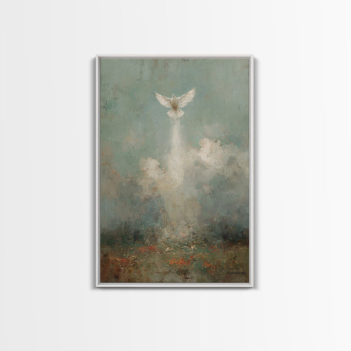 Rising Peace, Framed Canvas Print, Christian Art Canvas, Christian Wall Art, Christian Christmas Art, Unique Christian Art, Moody Christian