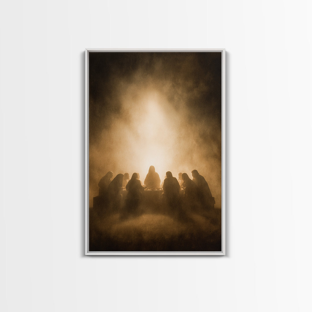 Supper Of Grace – Framed Canvas Print – Christian Art Canvas – Christian Wall Art – Jesus Painting – Christian Christmas Art – Vintage Chri