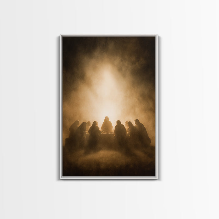 Supper Of Grace – Framed Canvas Print – Christian Art Canvas – Christian Wall Art – Jesus Painting – Christian Christmas Art – Vintage Chri
