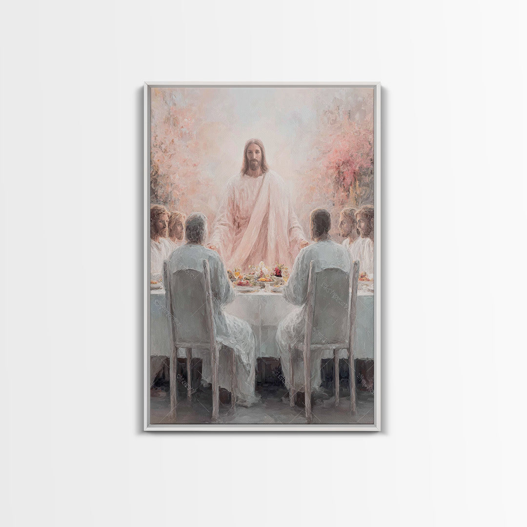 Light Of Communion – Framed Canvas Print – Christian Art Canvas – Christian Painting – Christian Wall Art – Jesus Christmas Art – Vintage C