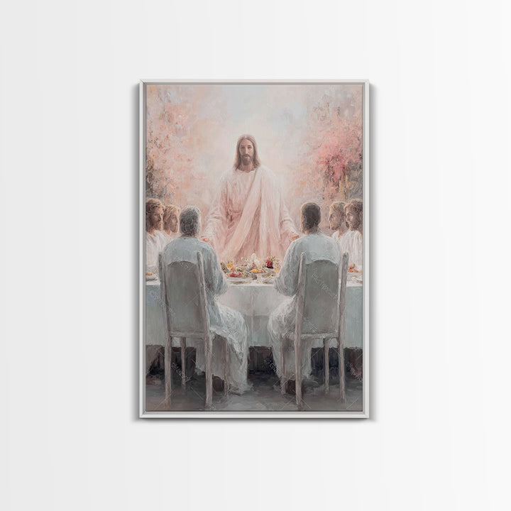 Light Of Communion – Framed Canvas Print – Christian Art Canvas – Christian Painting – Christian Wall Art – Jesus Christmas Art – Vintage C