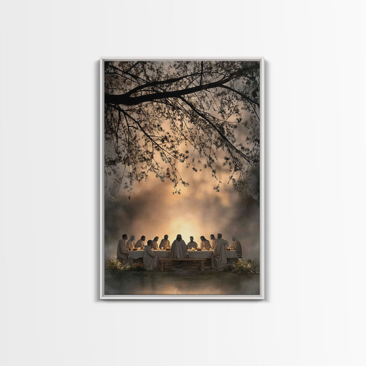 Sacred Gathering – Framed Canvas Print – Christian Wall Art – Christian Art Canvas – Jesus Painting – Subtle Christian Art – Christian Chri