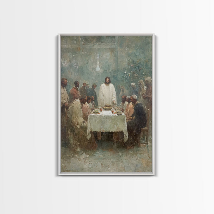 Garden Supper Peace – Framed Canvas Print – Christian Art Canvas – Jesus Painting – Christian Wall Art – Christian Christmas Art – Moody Ch