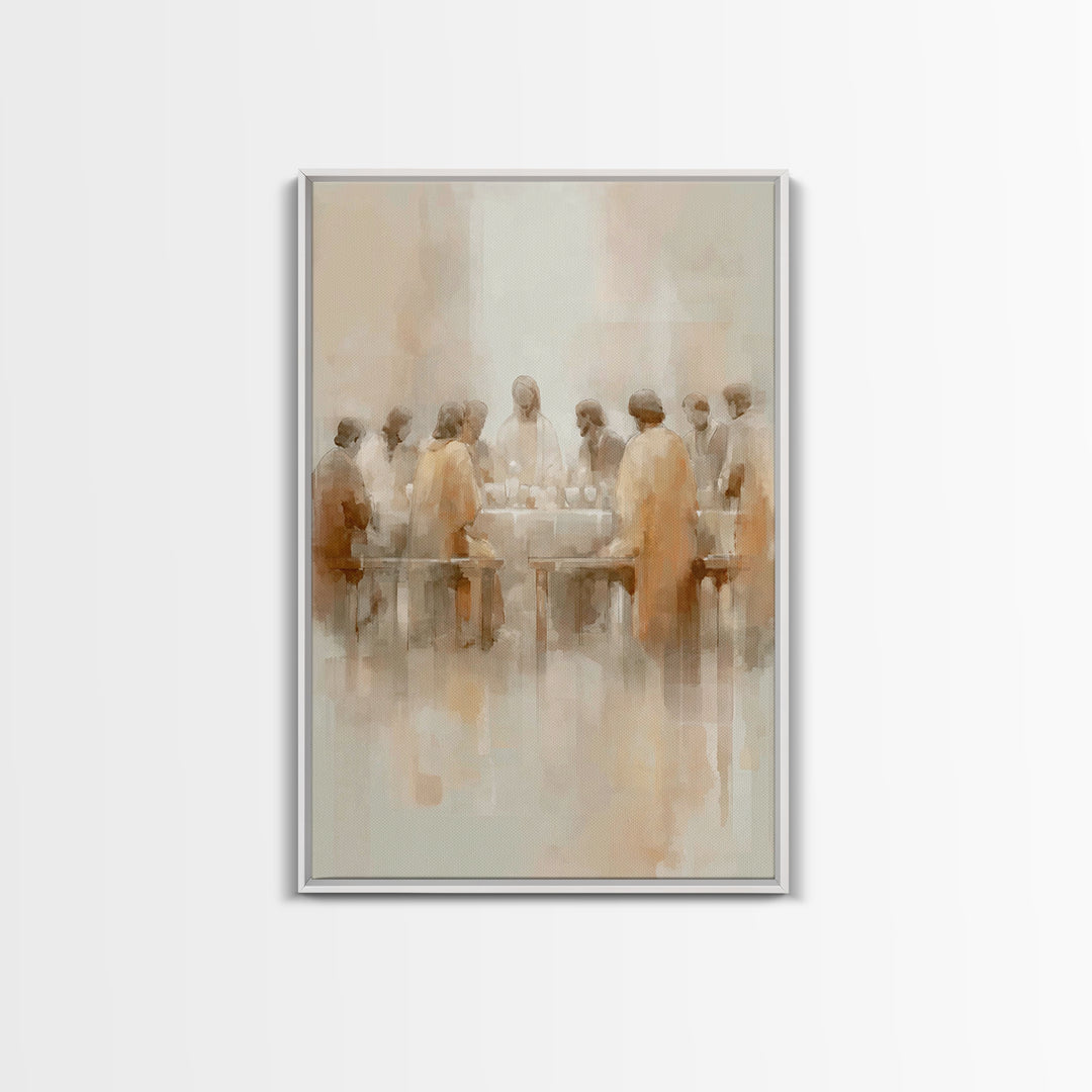 Holy Feast Circle – Framed Canvas Print – Christian Painting – Christian Wall Art – Jesus Art Print – Christian Art Canvas – Vintage Christ