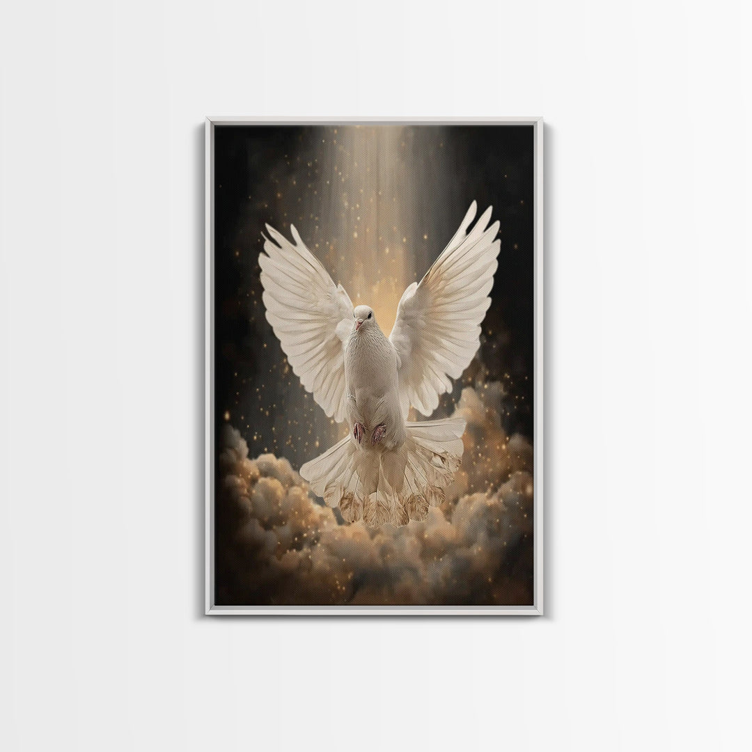 Holy Flight – Framed Canvas Print – Christian Art Canvas – Christian Wall Art – Christmas Art – Modern Christian Art – Christian Decoration