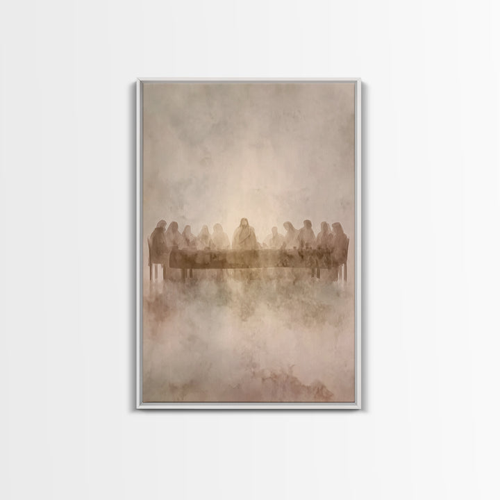 Table Of Twelve – Framed Canvas Print – Christian Art Canvas – Christian Wall Art – Jesus Painting – Minimalist Christian Art – Christian C