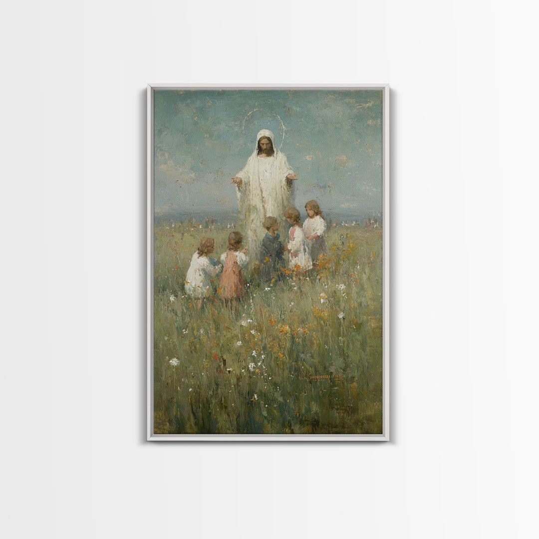 Field Of Hope – Framed Canvas Print – Christian Art Canvas – Jesus Painting – Christian Wall Art – Vintage Christian Art – Christian Art