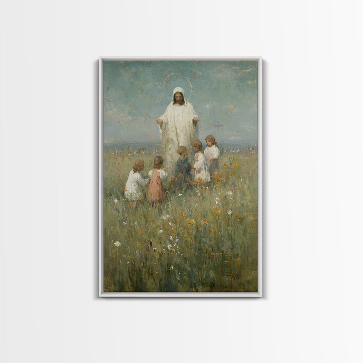 Field Of Hope – Framed Canvas Print – Christian Art Canvas – Jesus Painting – Christian Wall Art – Vintage Christian Art – Christian Art