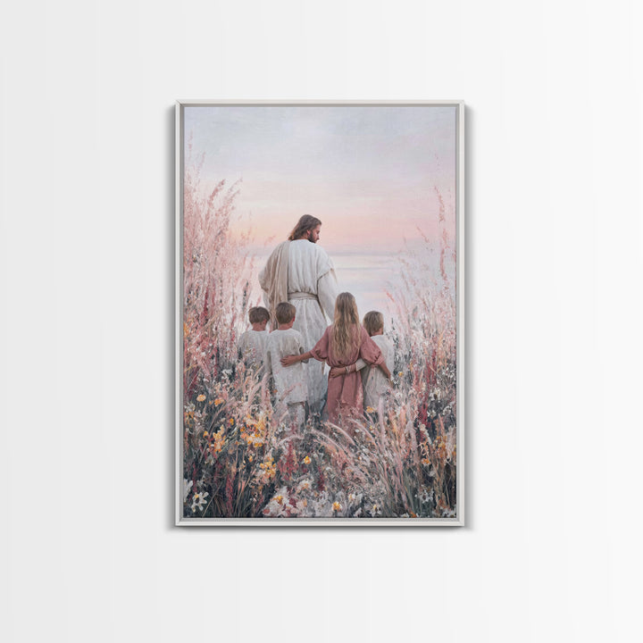 Pastel Horizon Light, Framed Canvas Print, Christian Wall Art, Jesus Art Print, Christian Art Canvas, Christian Painting, Modern Christian