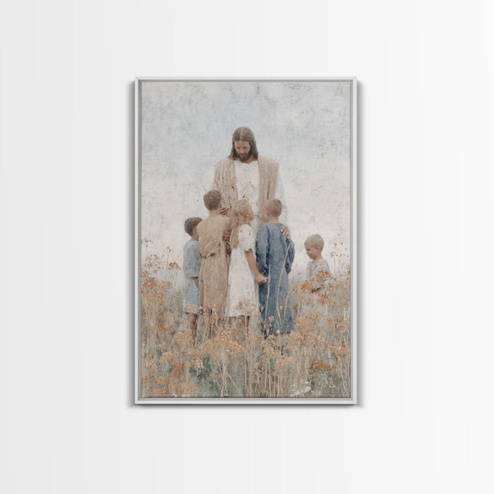 Circle Of Blessing – Framed Canvas Print – Christian Painting – Christian Art Canvas – Jesus Art Print – Subtle Christian Paintings – Chris