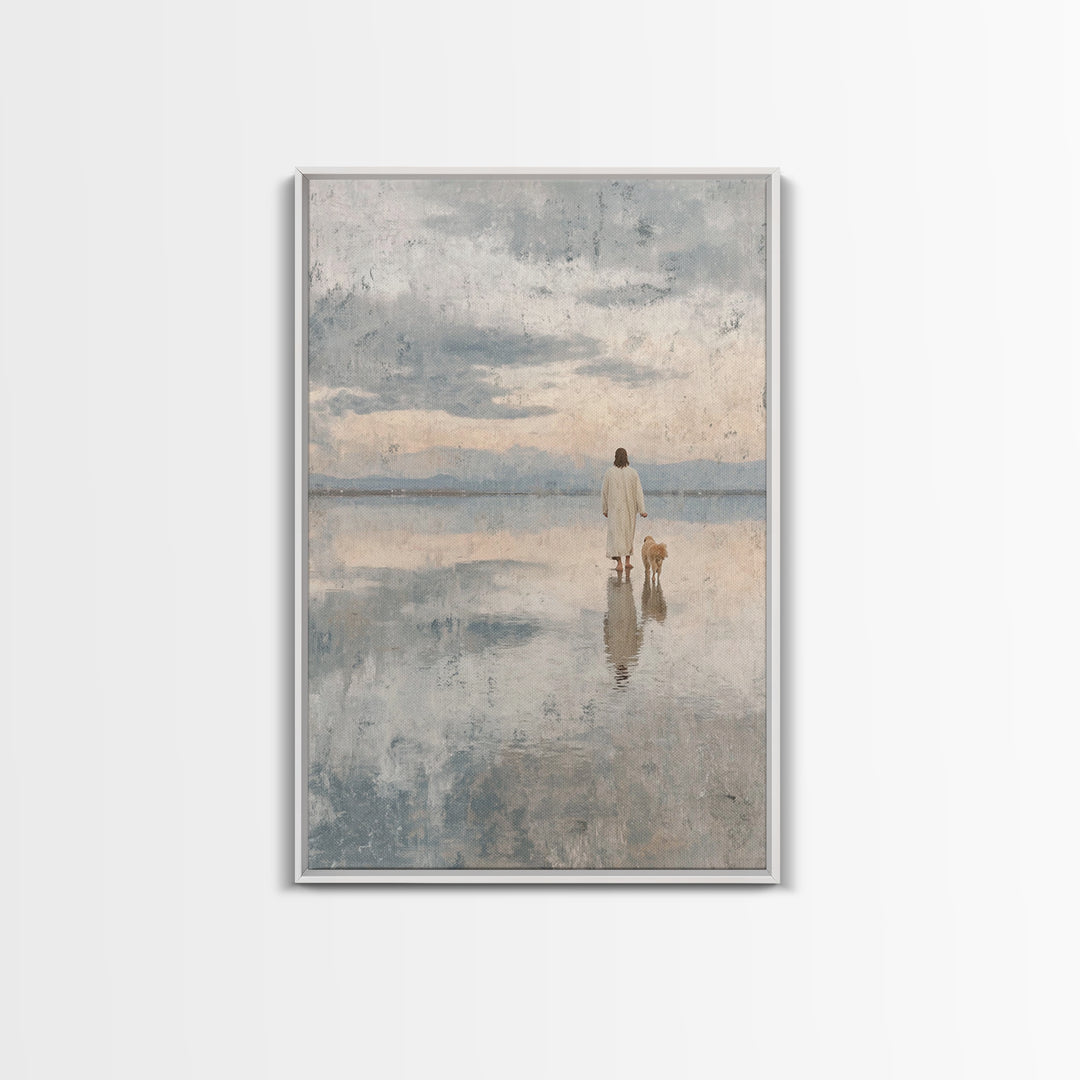 Walk Of Peace | Framed Canvas Print | Christian Wall Art | Jesus Canvas Art | Christian Art Canvas | Minimalist Christian Art | Christian P