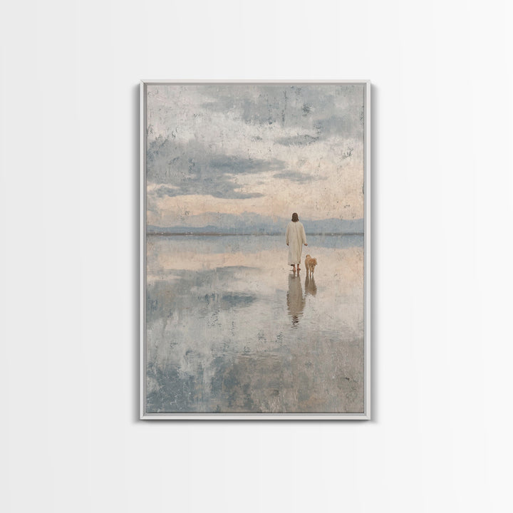 Walk Of Peace | Framed Canvas Print | Christian Wall Art | Jesus Canvas Art | Christian Art Canvas | Minimalist Christian Art | Christian P