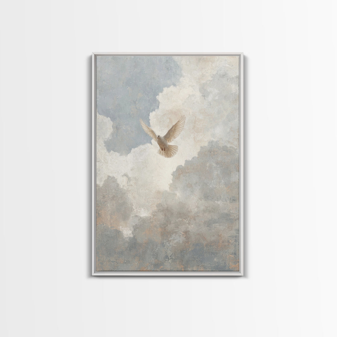 Cloudborne Peace – Framed Canvas Print – Christian Wall Art – Christian Art Canvas – Minimalist Christian Art – Subtle Christian Art – Chri