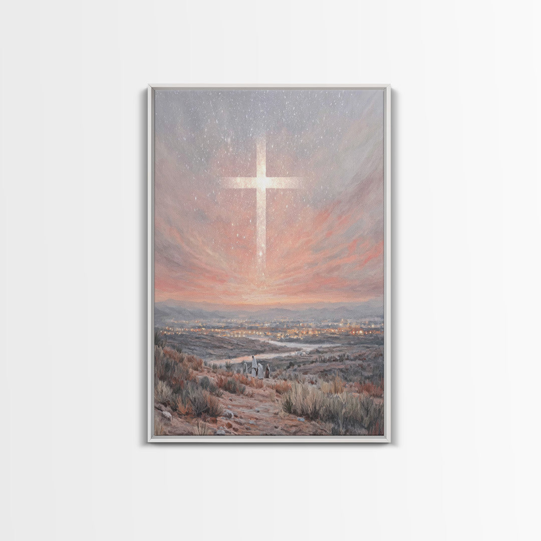 Bethlehem Star Glory – Framed Canvas Print – Christmas Art – Christian Art Canvas – Christian Wall Art – Modern Christian Art – Christian C