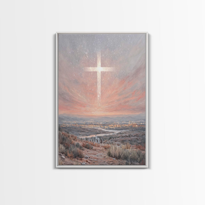 Bethlehem Star Glory – Framed Canvas Print – Christmas Art – Christian Art Canvas – Christian Wall Art – Modern Christian Art – Christian C