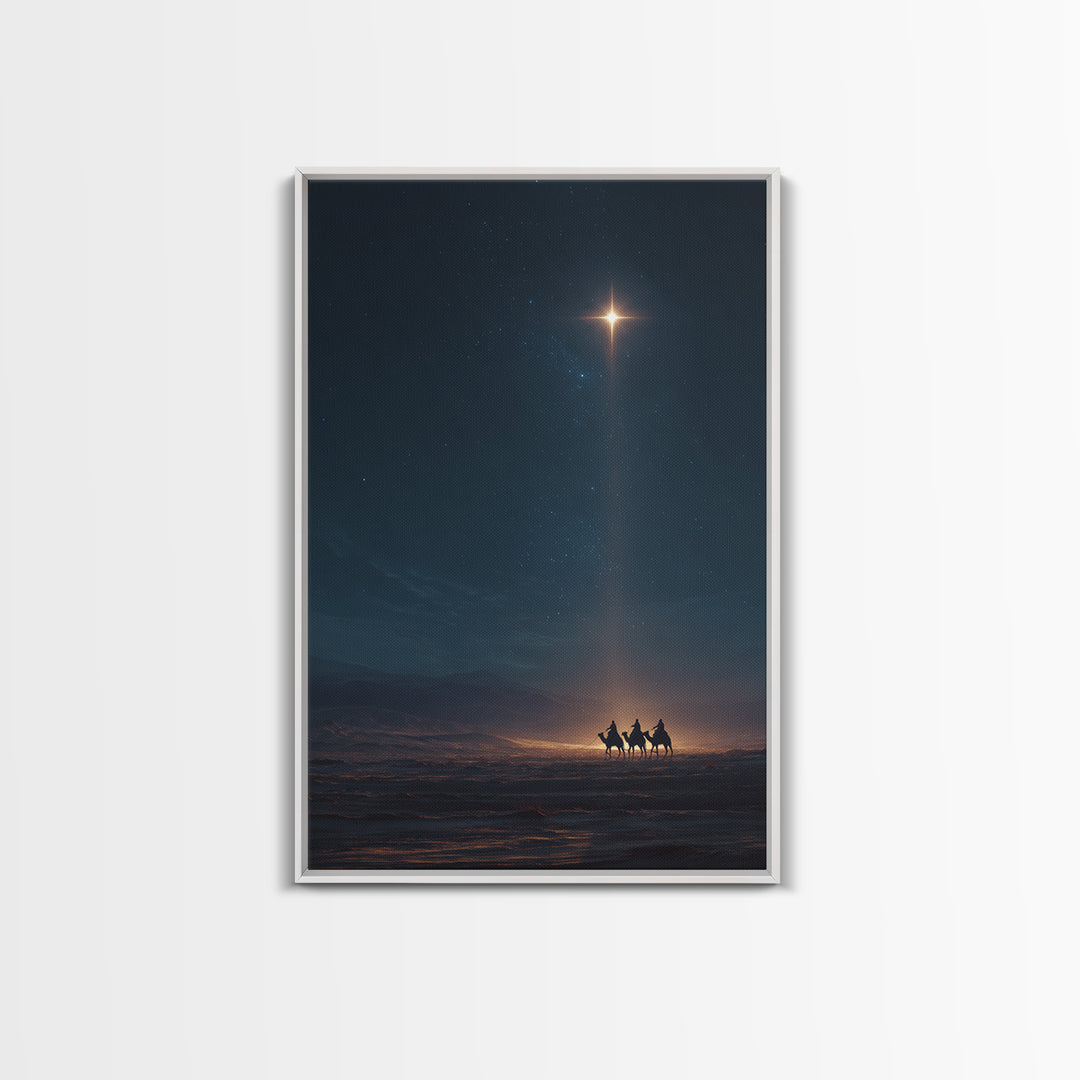 Guiding Light Promise | Framed Canvas Print | Christmas Art | Christian Art Canvas | Christian Wall Art | Moody Christian Art | Christmas A