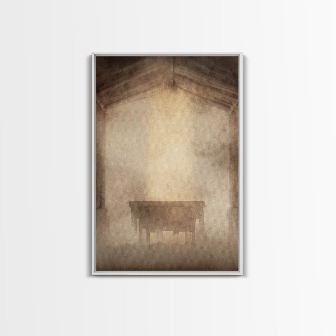 Sanctuary Light, Framed Canvas Print, Christian Art Canvas, Christian Wall Art, Subtle Christian Art, Modern Christian Art, Christian Decor