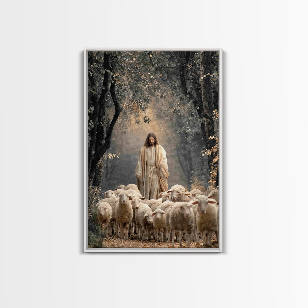 Divine Path Guide – Framed Canvas Print – Jesus Painting – Christian Wall Art – Christian Art Canvas – Large Christian Painting – Christian