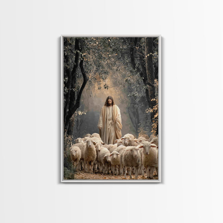 Divine Path Guide – Framed Canvas Print – Jesus Painting – Christian Wall Art – Christian Art Canvas – Large Christian Painting – Christian
