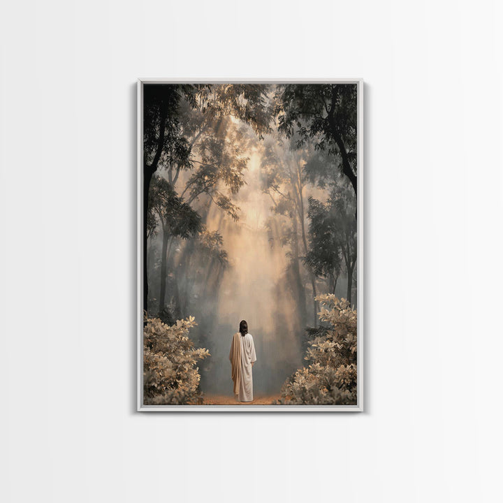 Heavenlit Journey – Framed Canvas Print – Christian Wall Art – Christian Art Canvas – Moody Christian Art – Christian Painting – Christmas