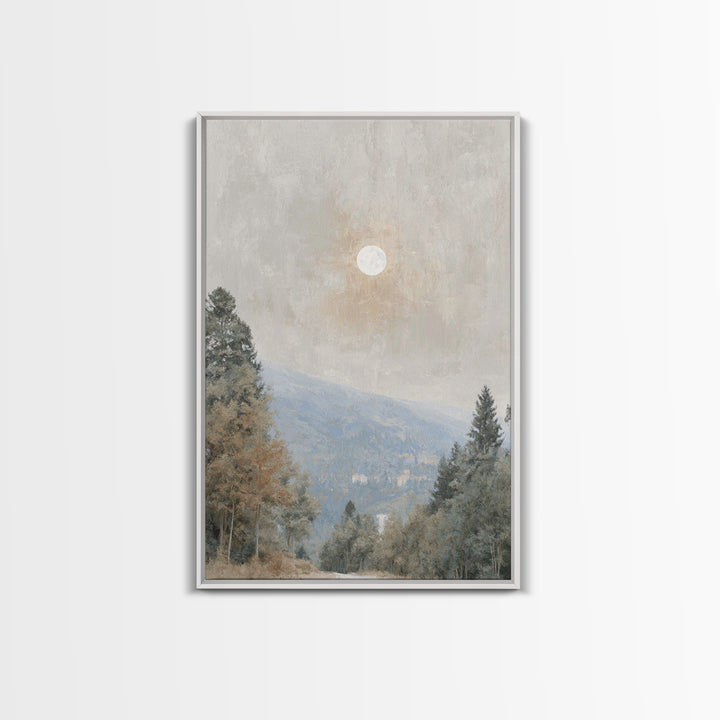Moonlit Peace – Framed Canvas Print – Christian Art Canvas – Christian Wall Art – Moody Christian Art – Christmas Art – Christian Decoratio