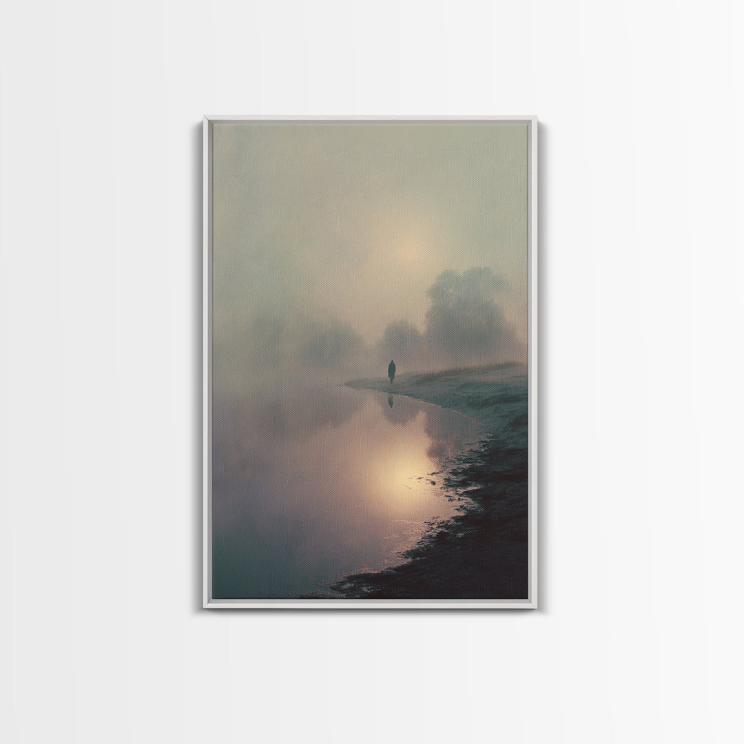 Twilight Journey, Framed Canvas Print, Christian Paintings, Jesus Art Print, Christian Art Gift, Moody Christian Art, Christmas Wall Art