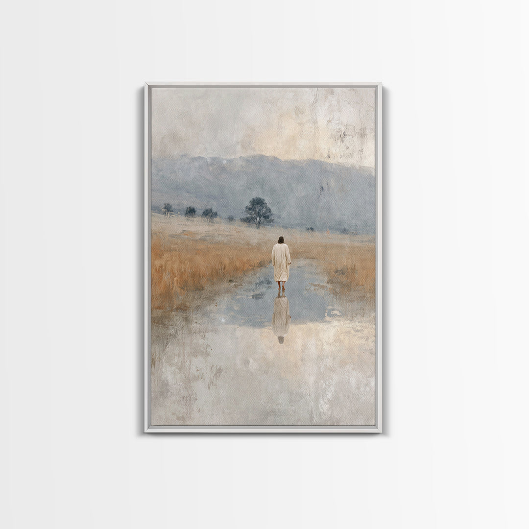Sacred Plains | Framed Canvas Print | Christian Art Canvas | Large Jesus Painting | Christian Christmas Art | Christian Art Gift | Vintage