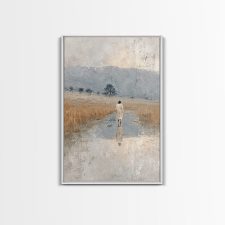 Sacred Plains | Framed Canvas Print | Christian Art Canvas | Large Jesus Painting | Christian Christmas Art | Christian Art Gift | Vintage