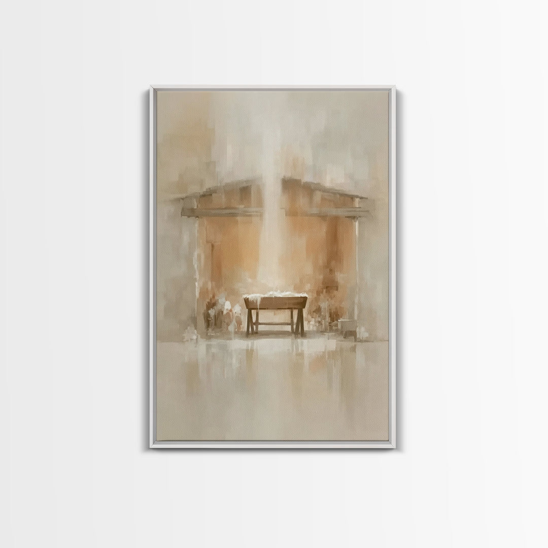 Holy Manger Light | Framed Canvas Print | Christian Art Canvas | Christmas Wall Art | Christian Christmas Art | Subtle Christian Art | Chri