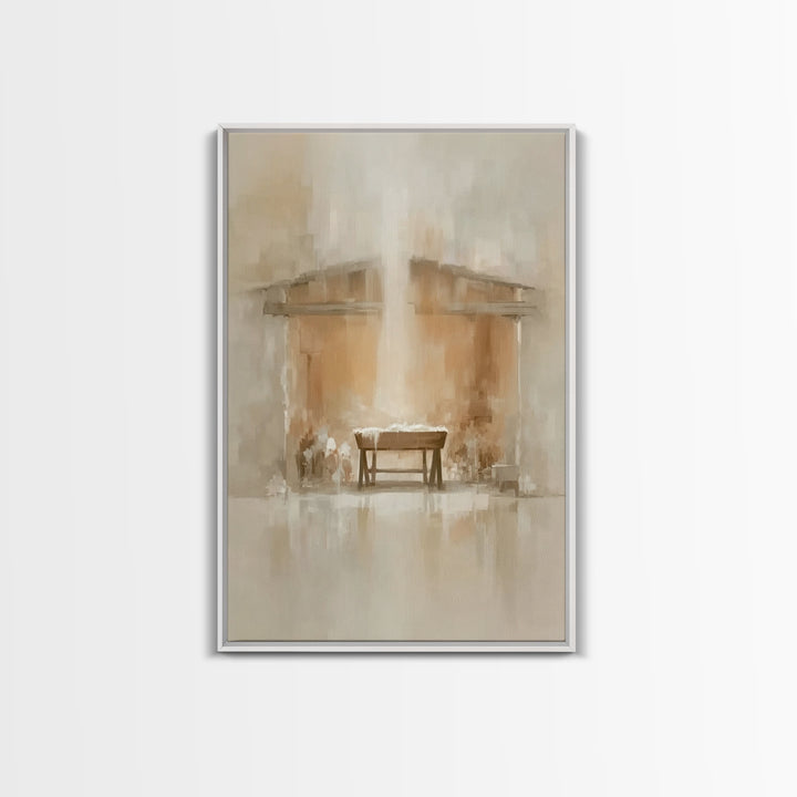 Holy Manger Light | Framed Canvas Print | Christian Art Canvas | Christmas Wall Art | Christian Christmas Art | Subtle Christian Art | Chri
