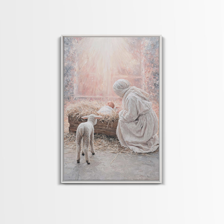 Mother’s Quiet Adoration – Framed Canvas Print – Christian Wall Art – Christmas Art Prints – Jesus Christmas Art – Christian Art Canvas – C