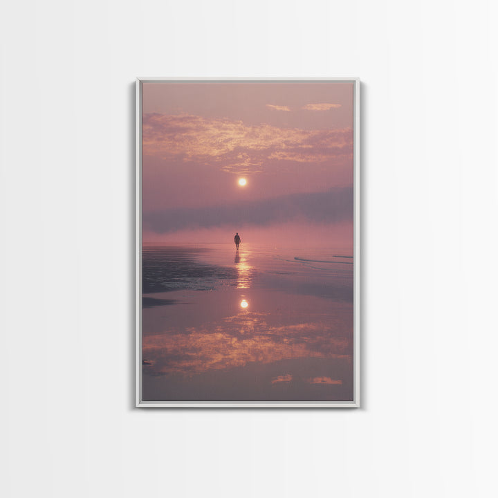 Dawn Walk Serenity – Framed Canvas Print – Christian Wall Art – Modern Christian Art – Christian Art Canvas – Christian Painting – Christia