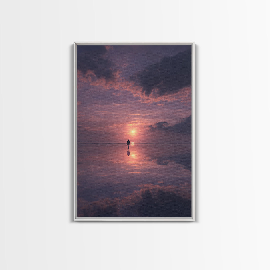 Twilight Solemn Journey, Framed Canvas Print, Christian Wall Art, Christian Art Canvas, Moody Christian Art, Christian Painting, Christian