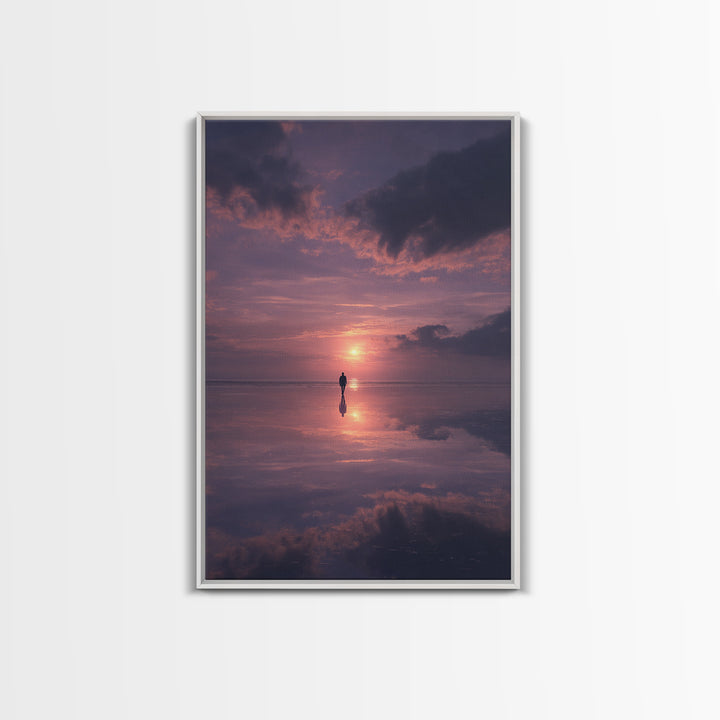 Twilight Solemn Journey, Framed Canvas Print, Christian Wall Art, Christian Art Canvas, Moody Christian Art, Christian Painting, Christian