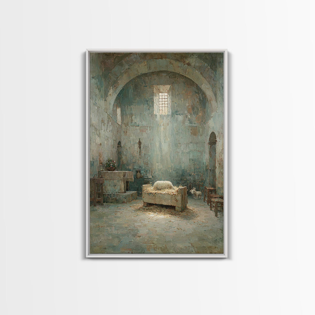 Sanctuary Manger Peace | Framed Canvas Print | Christian Wall Art | Vintage Christian Art | Christian Art Canvas | Christian Painting | Sub