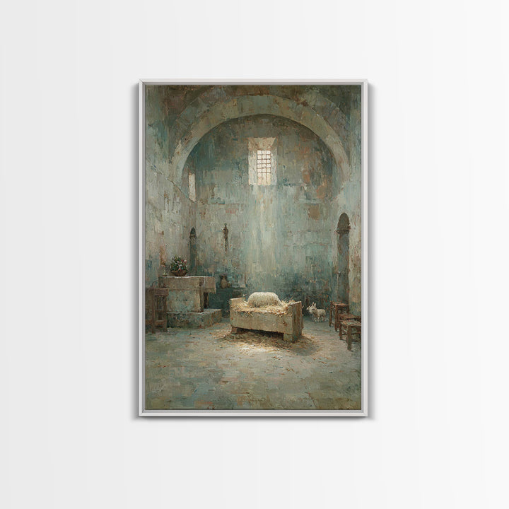 Sanctuary Manger Peace | Framed Canvas Print | Christian Wall Art | Vintage Christian Art | Christian Art Canvas | Christian Painting | Sub